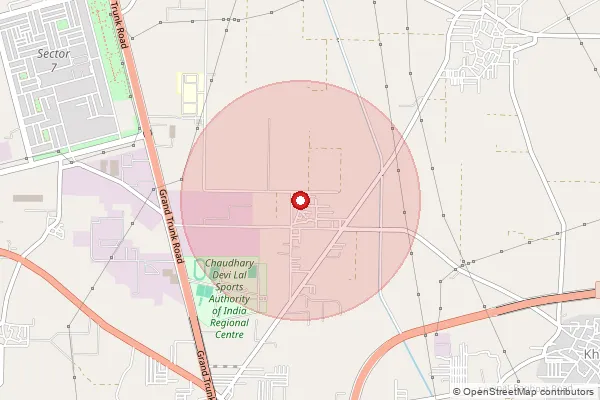 Map showing approximate area covered by Pincode 131021 — Deepalpur Bo, Sonipat