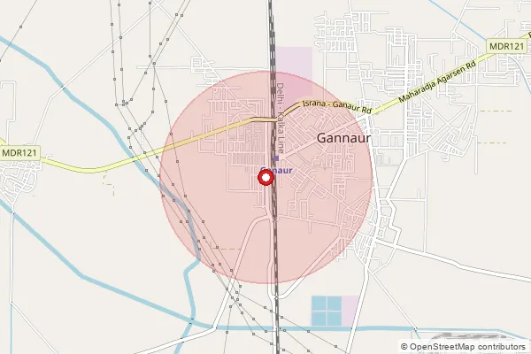 Map showing approximate area covered by Pincode 131101 — Bali Qutubpur Bo, Sonipat