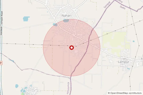 Map showing approximate area covered by Pincode 131103 — Chhetra Bhahadurpur Bo, Sonipat