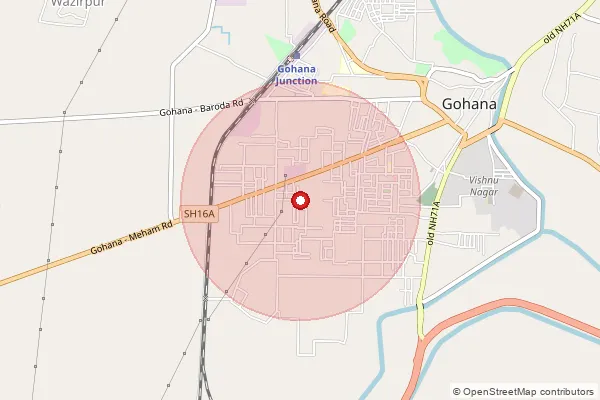 Map showing approximate area covered by Pincode 131301 — Chhichrana Bo, Sonipat