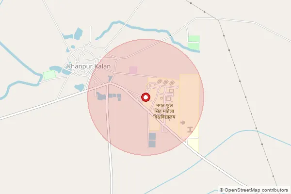 Map showing approximate area covered by Pincode 131305 — Khanpur Kalan Bo, Sonipat