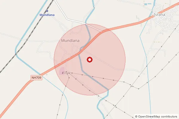 Map showing approximate area covered by Pincode 131306 — Shamri Bo, Sonipat