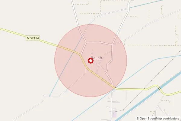 Map showing approximate area covered by Pincode 132040 — Ballah S.O, Karnal