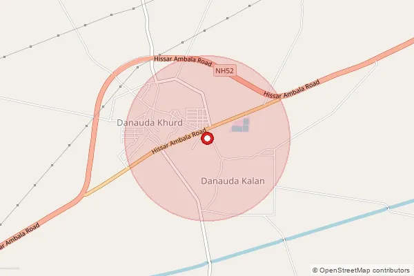 Map showing approximate area covered by Pincode 132046 — Thari B.O, Karnal