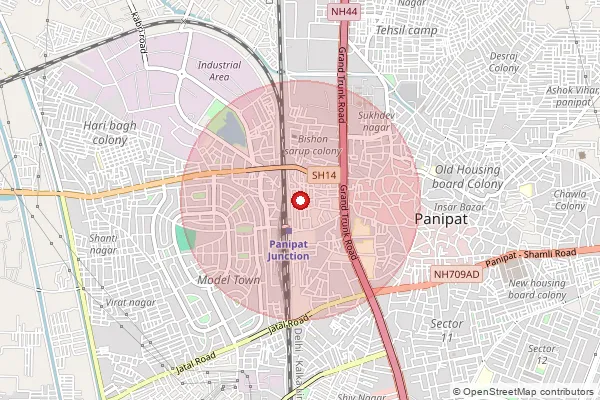 Map showing approximate area covered by Pincode 132105 — Panipat Thermal Project S.O, Panipat