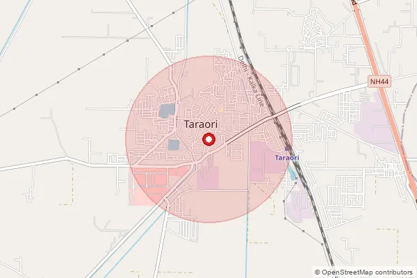 Map showing approximate area covered by Pincode 132116 — Ramana Ramani B.O, Karnal