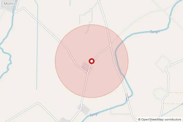 Map showing approximate area covered by Pincode 133008 — Durana B.O, Ambala