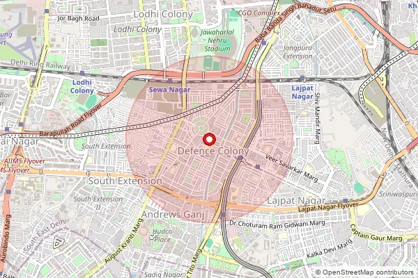 Map showing approximate area covered by Pincode 133010 — Kalarehri B.O, Ambala