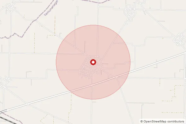 Map showing approximate area covered by Pincode 133202 — Alipur Jahangir B.O, Ambala