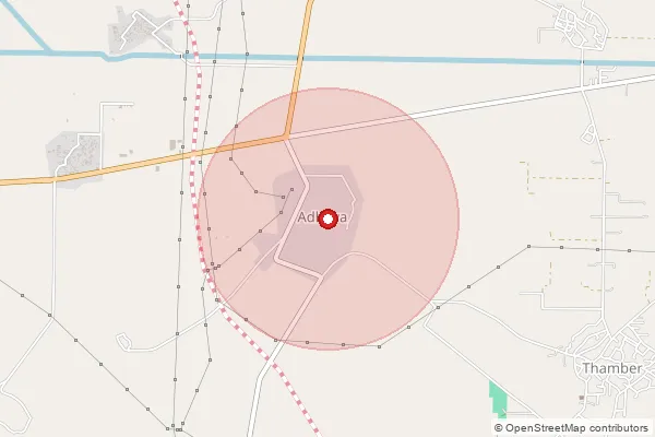 Map showing approximate area covered by Pincode 133205 — Kaserla Kalan B.O, Ambala