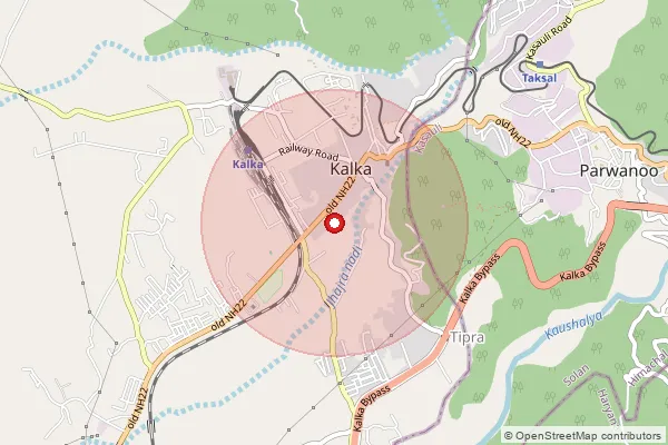Map showing approximate area covered by Pincode 133302 — Kharanwali B.O, Panchkula