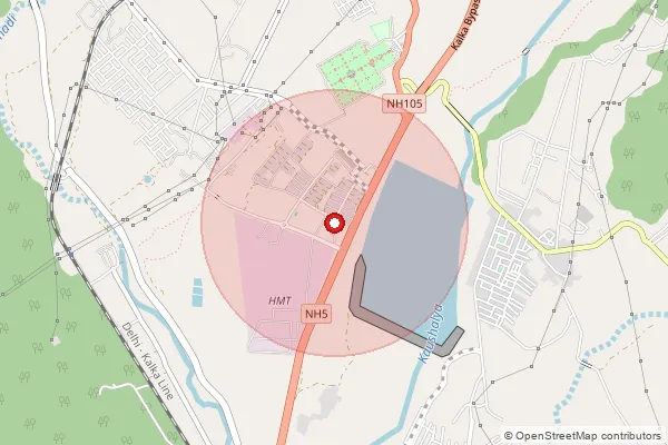 Map showing approximate area covered by Pincode 134101 — H.M.T.Pinjore S.O, Panchkula