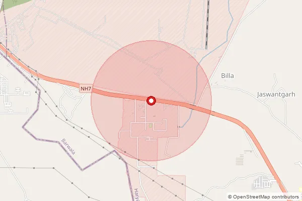 Map showing approximate area covered by Pincode 134103 — I.T.B.P.  Bhanu S.O, Panchkula