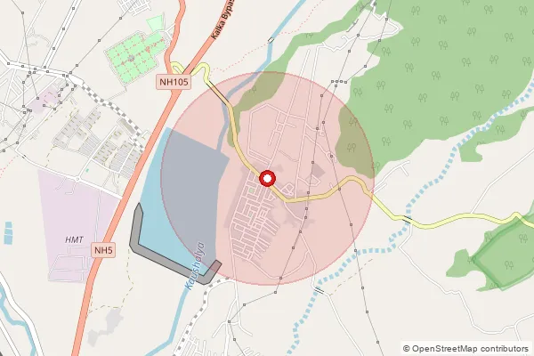 Map showing approximate area covered by Pincode 134104 — C.R.P.F. Pinjore S.O, Panchkula