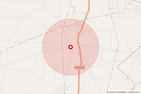 Map showing approximate area covered by Pincode 135003 — Bherthal B.O, Yamunanagar