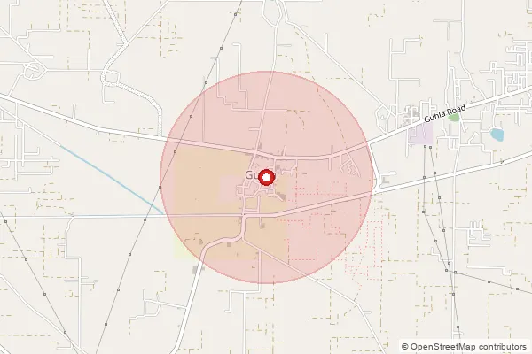 Map showing approximate area covered by Pincode 136035 — Agondh B.O, Kaithal