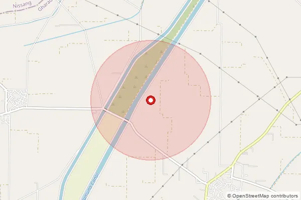 Map showing approximate area covered by Pincode 136038 — Amin S.O, Kurukshetra