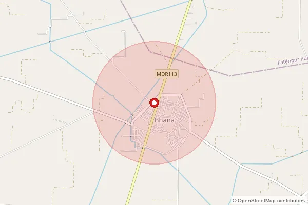 Map showing approximate area covered by Pincode 136043 — Karora B.O, Kaithal