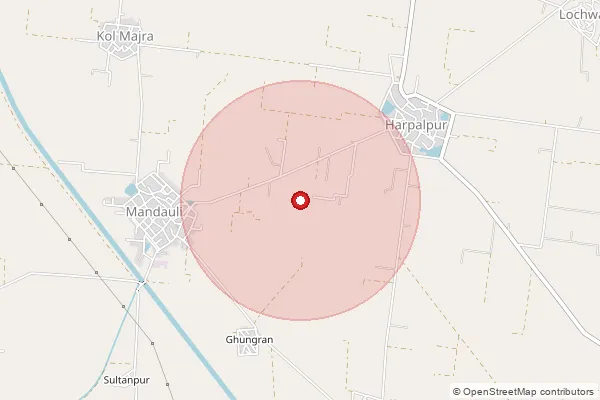 Map showing approximate area covered by Pincode 140115 — Kiratpur Sahib So, Rupnagar