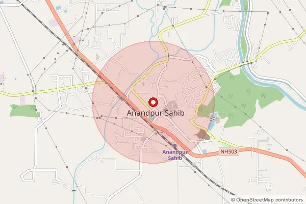 Map showing approximate area covered by Pincode 140118 — Agampur Bo, Rupnagar