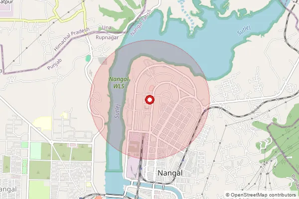 Map showing approximate area covered by Pincode 140124 — Nangal Nikku Bo, Rupnagar