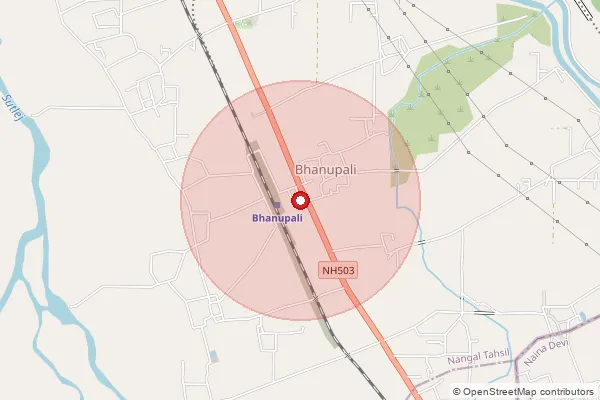 Map showing approximate area covered by Pincode 140133 — Kalitran Bo, Rupnagar