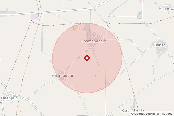 Map showing approximate area covered by Pincode 140412 — Badwala Bo, Fatehgarh Sahib