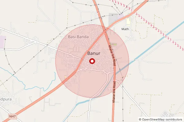 Map showing approximate area covered by Pincode 140601 — Jhansla Bo, Patiala