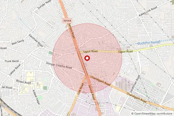 Map showing approximate area covered by Pincode 141008 — Guru Arjan Dev Nagar So, Ludhiana