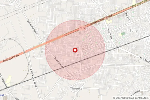 Map showing approximate area covered by Pincode 141012 — New Rajguru Nagar Bo, Ludhiana