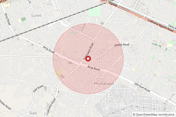 Map showing approximate area covered by Pincode 141013 — Basant Avenue So, Ludhiana