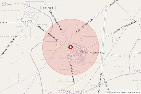 Map showing approximate area covered by Pincode 141105 — Sahauli Bo, Ludhiana