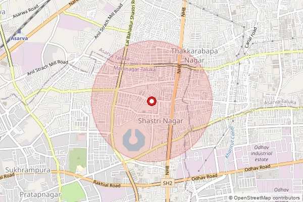 Map showing approximate area covered by Pincode 141107 — Attiana Bo, Ludhiana