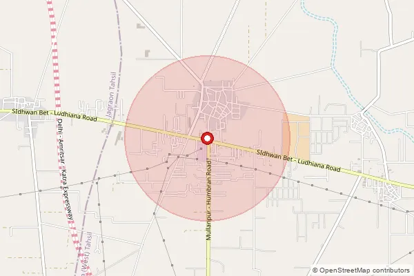 Map showing approximate area covered by Pincode 141110 — Bhatta Dhahan Bo, Ludhiana