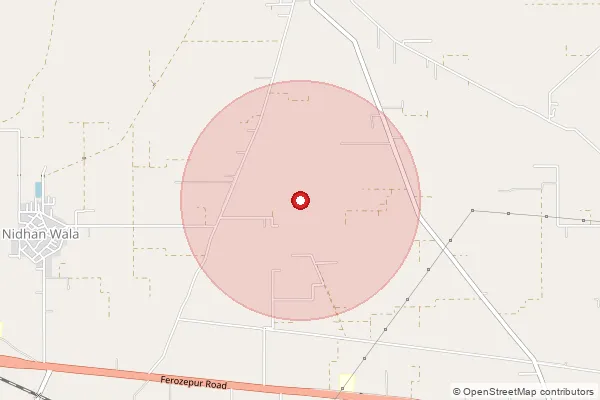 Map showing approximate area covered by Pincode 141113 — Kot Gangu Rai Bo, Ludhiana