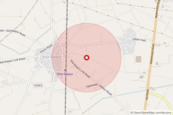 Map showing approximate area covered by Pincode 141118 — Lehra Bo, Ludhiana