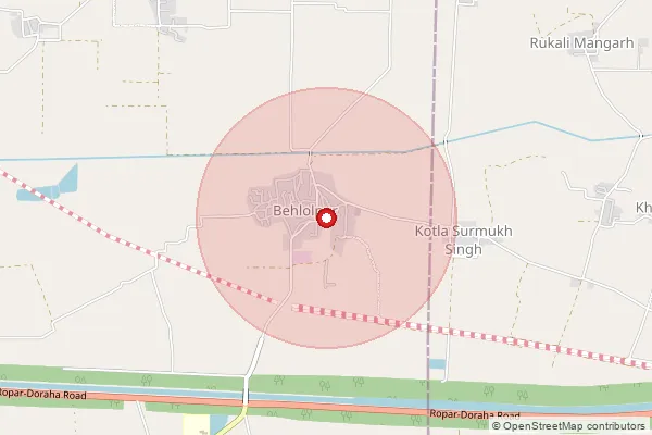 Map showing approximate area covered by Pincode 141121 — Pawat Bo, Ludhiana