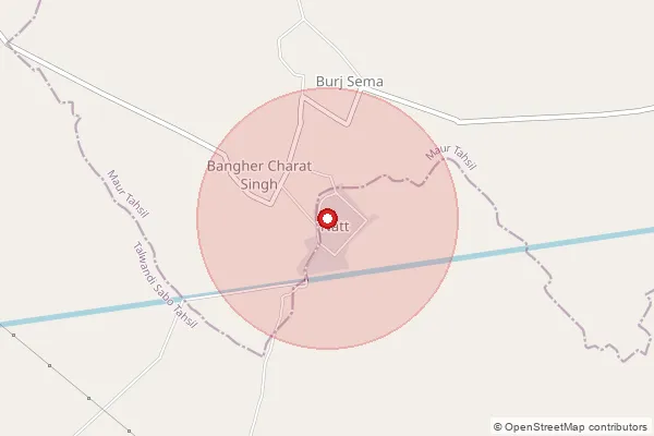 Map showing approximate area covered by Pincode 141122 — Sangowal Bo, Ludhiana