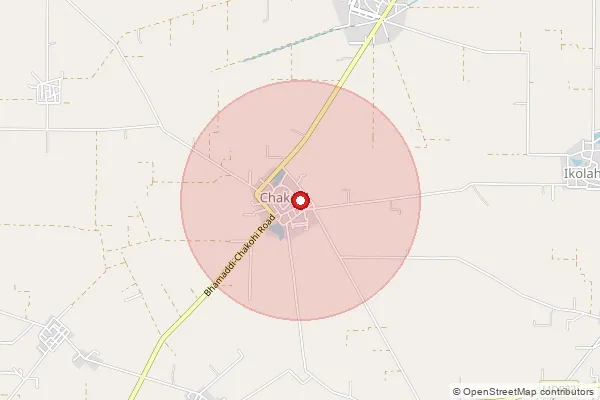 Map showing approximate area covered by Pincode 141414 — Rajewal Bo, Ludhiana