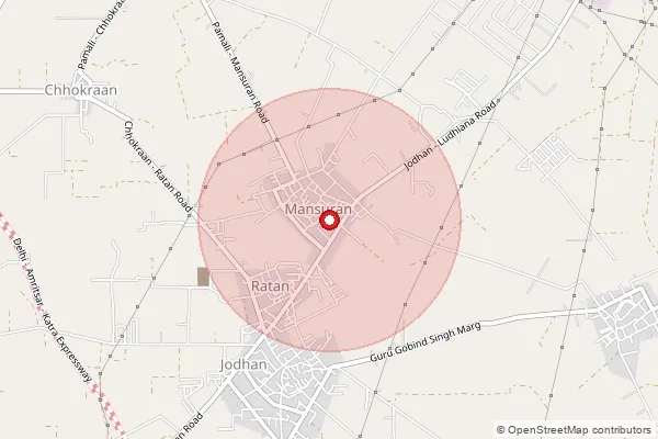 Map showing approximate area covered by Pincode 142029 — Dhaipai Bo, Ludhiana