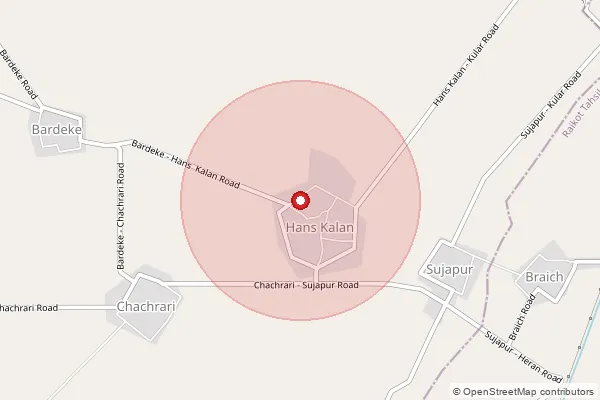 Map showing approximate area covered by Pincode 142030 — Roomi Bo, Ludhiana