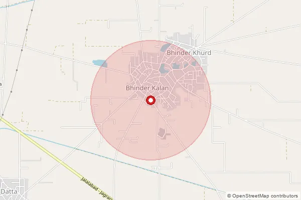 Map showing approximate area covered by Pincode 142041 — Kokri Wehniwal Bo, Moga