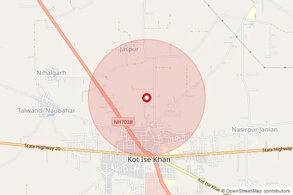 Map showing approximate area covered by Pincode 142043 — Fateh Garh Panjtoor Bo, Moga