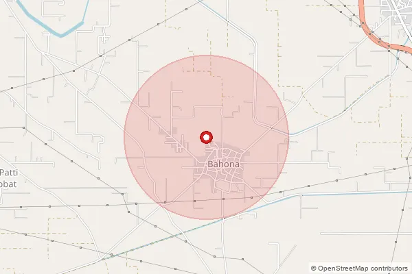 Map showing approximate area covered by Pincode 142049 — Lande Bo, Moga