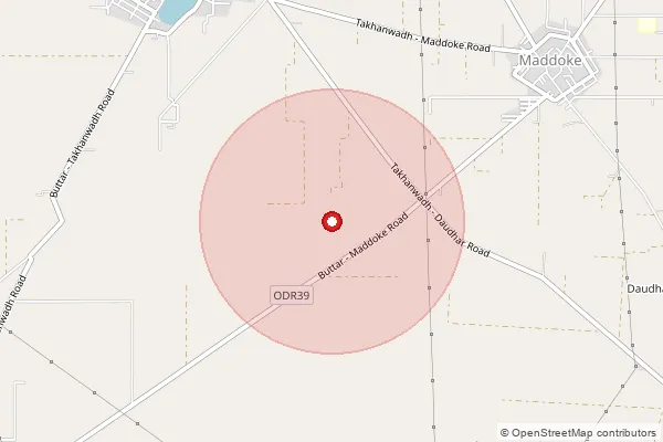 Map showing approximate area covered by Pincode 142052 — Machhi Bugra Bo, Firozepur