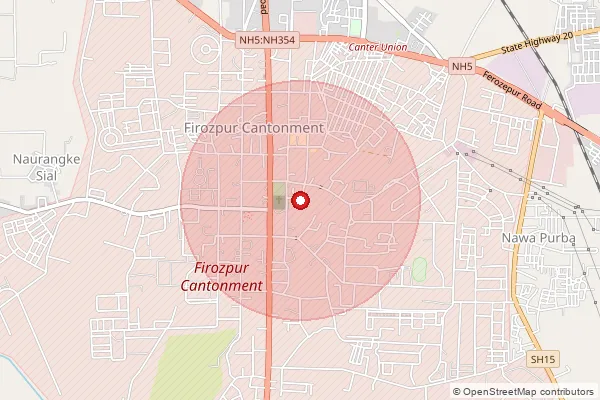 Map showing approximate area covered by Pincode 142060 — Gill Bo, Firozepur