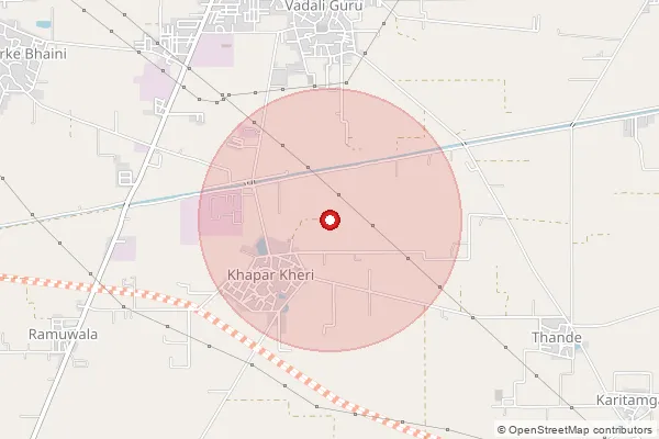 Map showing approximate area covered by Pincode 143105 — Basarke Gillan Bo, Amritsar