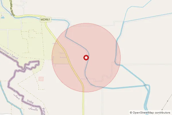 Map showing approximate area covered by Pincode 143108 — Mohawa Bo, Amritsar