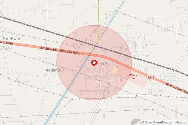 Map showing approximate area covered by Pincode 143112 — Uppal Bo, Amritsar