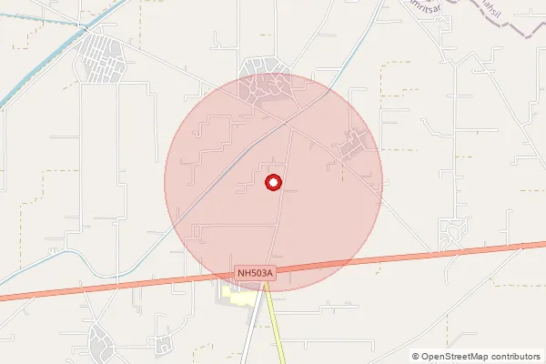 Map showing approximate area covered by Pincode 143114 — Mehta Bo, Amritsar